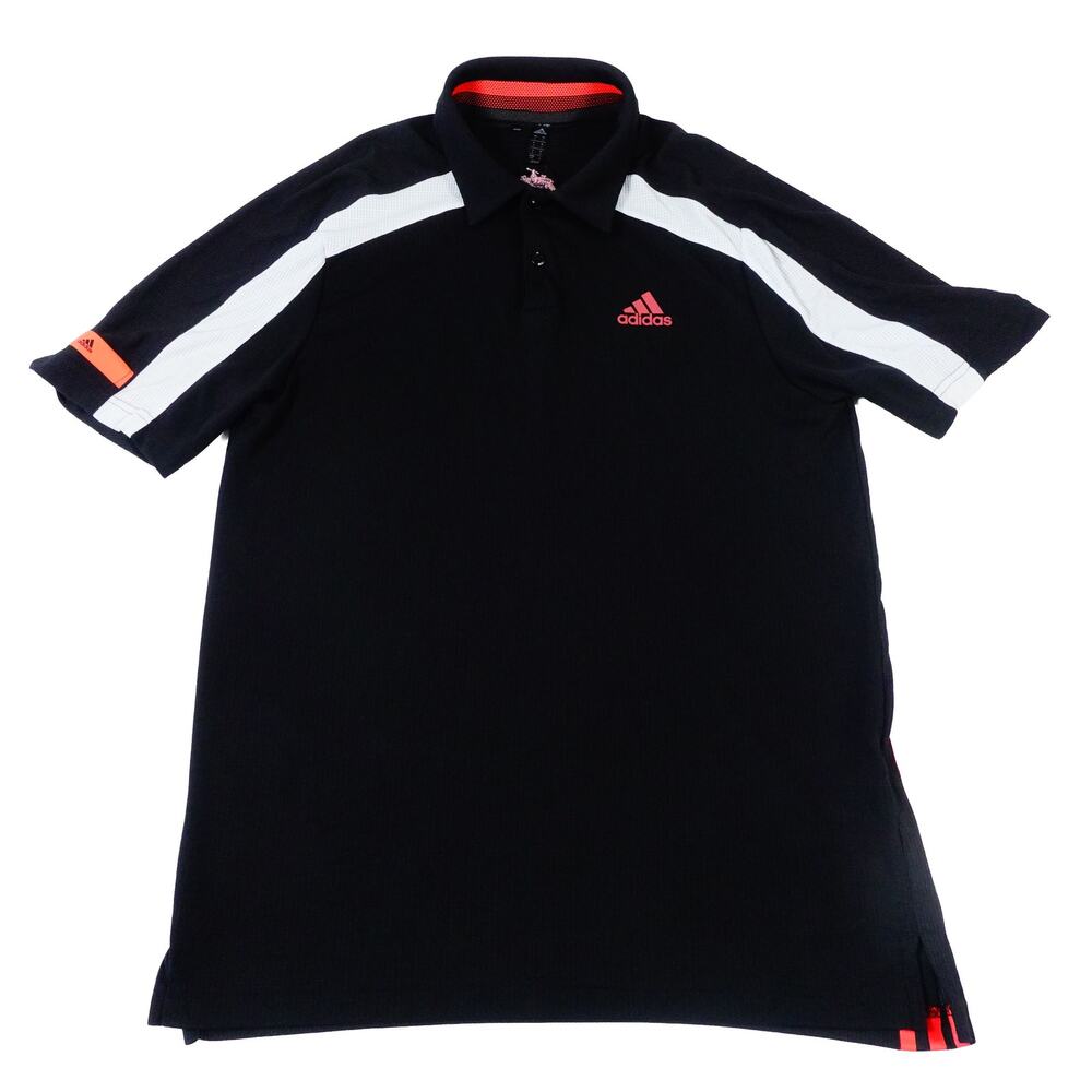 Adidas Performance Striped Trump National Los Angeles Black Golf Polo Mens Small